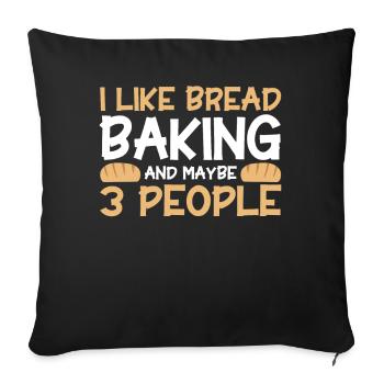 Bread Baking Gift Bakery Quote Baker - Sofa pillowcase 17,3'' x 17,3'' (45 x 45 cm) - black - Front