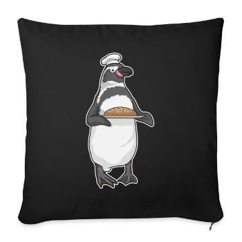 Boulangerie de pain Penguin Baker - Housse de coussin décorative 45 x 45 cm - noir - Devant