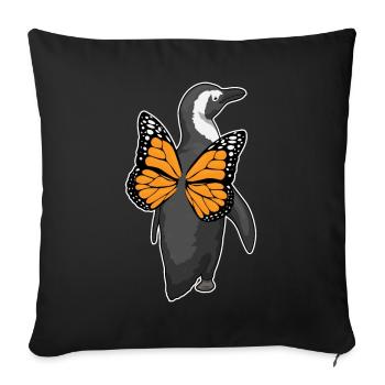 Ailes de papillon de pingouin - Housse de coussin décorative 45 x 45 cm - noir - Devant