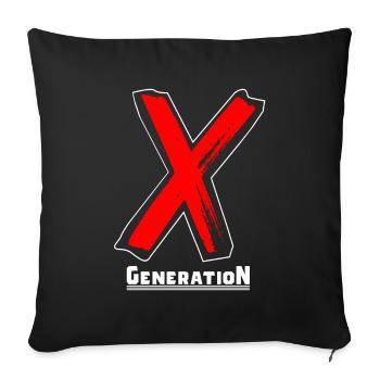 Generation X Buchstaben / X-Symbol Text Geschenk - Sofakissenbezug 45 x 45 cm - Schwarz - Vorne