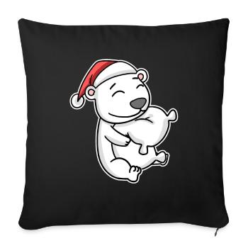 Polar Bear Christmas Sleep Sleep Sleep Sleep - Sofa pillowcase 17,3'' x 17,3'' (45 x 45 cm) - black - Front