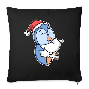 Pingouin Noël Sommeil Sommeil Sommeil - Housse de coussin décorative 45 x 45 cm - noir - Devant