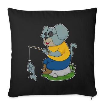 Pêche au poisson Dog Angler - Housse de coussin décorative 45 x 45 cm - noir - Devant