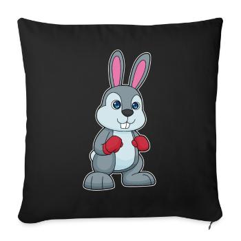 Hase Boxer Boxhandschuhe Boxen - Sofakissenbezug 45 x 45 cm - Schwarz - Vorne