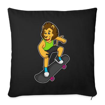 Lion Skater Skateboard - Sofa pillowcase 17,3'' x 17,3'' (45 x 45 cm) - black - Front