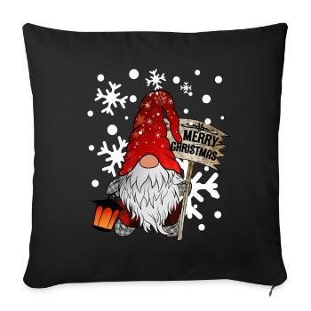 Christmas Dwarf Christmas Gnome with snowflakes - Sofa pillowcase 17,3'' x 17,3'' (45 x 45 cm) - black - Front