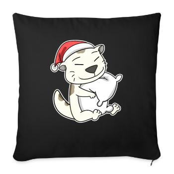 Devon Rex Cat Christmas Sleep Tired - Sofa pillowcase 17,3'' x 17,3'' (45 x 45 cm) - black - Front