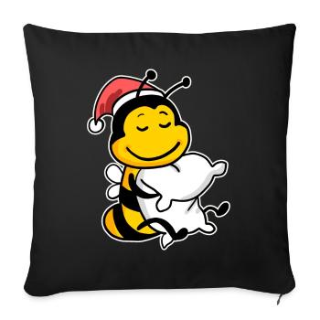 Bee Christmas Sleep Sleep Sleep Sleep - Sofa pillowcase 17,3'' x 17,3'' (45 x 45 cm) - black - Front