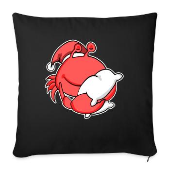 Crabe Noël Sommeil Sommeil Sommeil - Housse de coussin décorative 45 x 45 cm - noir - Devant