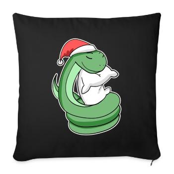 Snake Christmas Sleep Sleep Sleep Sleep - Sofa pillowcase 17,3'' x 17,3'' (45 x 45 cm) - black - Front
