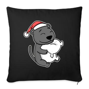 Black Panther Christmas Sleep Sleep - Sofa pillowcase 17,3'' x 17,3'' (45 x 45 cm) - black - Front
