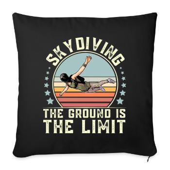 Skydiving Parachuting Parachute - Sofa pillowcase 17,3'' x 17,3'' (45 x 45 cm) - black - Front