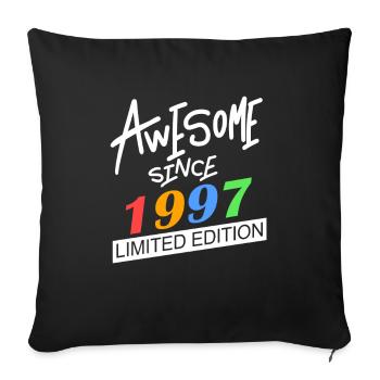 1997 - Born 1997 - Sofa pillowcase 17,3'' x 17,3'' (45 x 45 cm) - black - Front