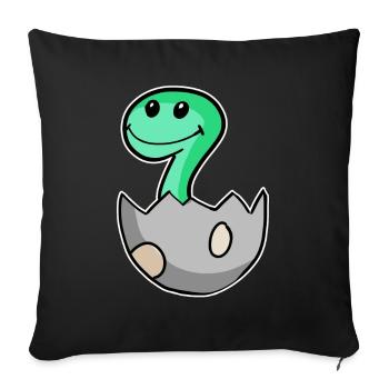 Dinosaur Egg Dino Motif - Sofa pillowcase 17,3'' x 17,3'' (45 x 45 cm) - black - Front