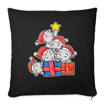 Goats Christmas Christmas tree Goat - Sofa pillowcase 17,3'' x 17,3'' (45 x 45 cm) - black - Front