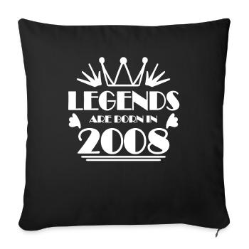 2008 - Born 2008 - Sofa pillowcase 17,3'' x 17,3'' (45 x 45 cm) - black - Front