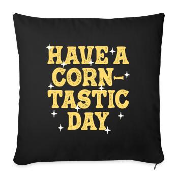 Passez une journée de corntastic - Housse de coussin décorative 45 x 45 cm - noir - Devant