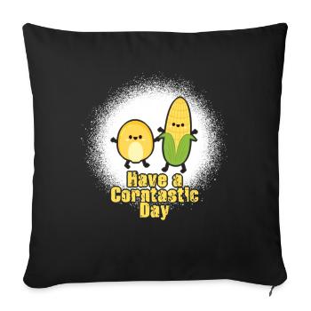 Passez une journée de corntastic - Housse de coussin décorative 45 x 45 cm - noir - Devant