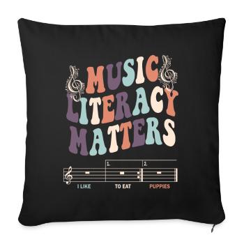 Music Literacy Matters - Sofakissenbezug 45 x 45 cm - Schwarz - Vorne