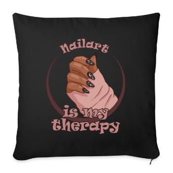Nailart est ma technicienne ongulaire thérapeutique - Housse de coussin décorative 45 x 45 cm - noir - Devant