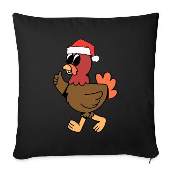 Christmas Chicken - Sofa pillowcase 17,3'' x 17,3'' (45 x 45 cm) - black - Front
