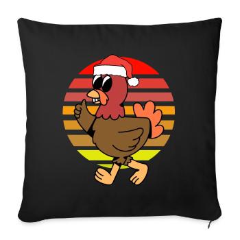 Christmas Chicken - Sofa pillowcase 17,3'' x 17,3'' (45 x 45 cm) - black - Front