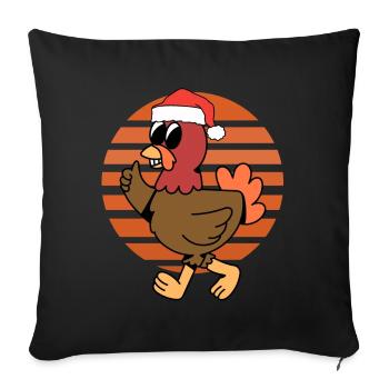 Christmas Chicken - Sofa pillowcase 17,3'' x 17,3'' (45 x 45 cm) - black - Front