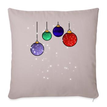 Boules d’arbre de Noël avec flocons de neige - Housse de coussin décorative 45 x 45 cm - taupe clair - Devant