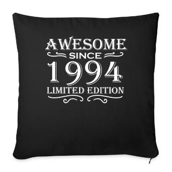 1994 - Born 1994 - Sofa pillowcase 17,3'' x 17,3'' (45 x 45 cm) - black - Front