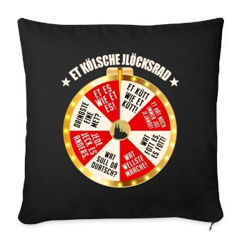 Köln Glücksrad Et Kölsche Jlöcksrad Et Kütt Kölner - Sofakissenbezug 45 x 45 cm - Schwarz - Vorne