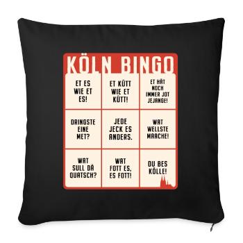 Köln Bingo Kölsch Et Kütt Alaaf Kölner Karneval - Sofakissenbezug 45 x 45 cm - Schwarz - Vorne