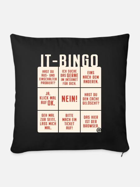 IT Support Bingo Service Desk IT Helpdesk Sysadmin - Sofakissenbezug 45 x 45 cm - Schwarz