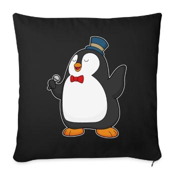 Chant du micro Penguin Singer - Housse de coussin décorative 45 x 45 cm - noir - Devant