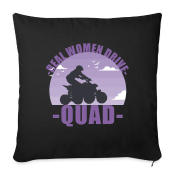 Quad Quad Rider Offroad Motorsport Cadeau - Housse de coussin décorative 45 x 45 cm - noir - Devant