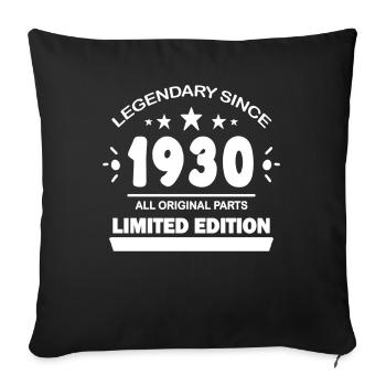 1930 - Born 1930 - Legend - Sofa pillowcase 17,3'' x 17,3'' (45 x 45 cm) - black - Front