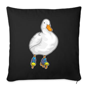 Patinage en ligne canard Patins en ligne - Housse de coussin décorative 45 x 45 cm - noir - Devant
