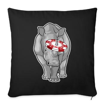 Jetons de poker Rhino Poker - Housse de coussin décorative 45 x 45 cm - noir - Devant