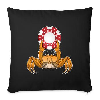 Jetons de poker Crab Poker - Housse de coussin décorative 45 x 45 cm - noir - Devant