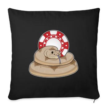 Jetons de poker Snake Poker - Housse de coussin décorative 45 x 45 cm - noir - Devant