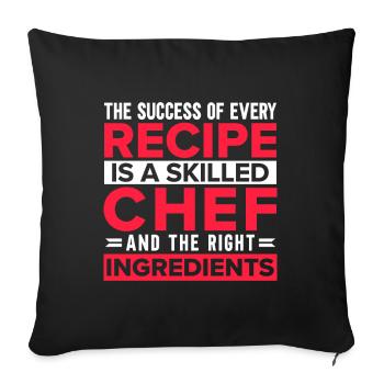 Chef Citation Cadeau Drôle Chef - Housse de coussin décorative 45 x 45 cm - noir - Devant