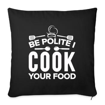 Chef Citation Cadeau Drôle Chef - Housse de coussin décorative 45 x 45 cm - noir - Devant