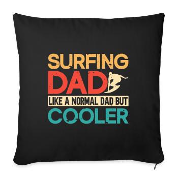Surfing Sport Beach Surfboard Ocean Sunshine Surf - Sofa pillowcase 17,3'' x 17,3'' (45 x 45 cm) - black - Front