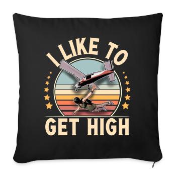 Skydiving Parachuting Parachute - Sofa pillowcase 17,3'' x 17,3'' (45 x 45 cm) - black - Front