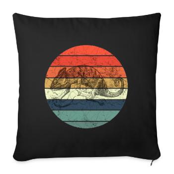 Chameleon - Retro Vintage Sunset - Sofa pillowcase 17,3'' x 17,3'' (45 x 45 cm) - black - Front