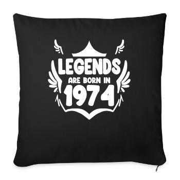 1974 - Born 1974 - Year of birth 1974 - Sofa pillowcase 17,3'' x 17,3'' (45 x 45 cm) - black - Front