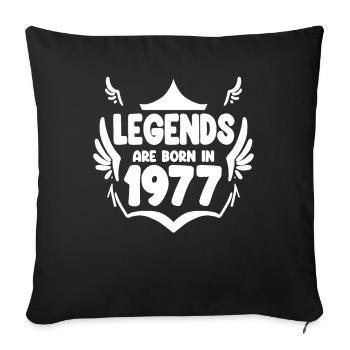 1977 - Born 1977 - Year of birth 1977 - Sofa pillowcase 17,3'' x 17,3'' (45 x 45 cm) - black - Front