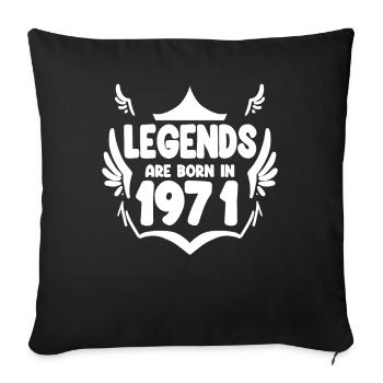 1971 - Born 1971 - Year of birth 1971 - Sofa pillowcase 17,3'' x 17,3'' (45 x 45 cm) - black - Front
