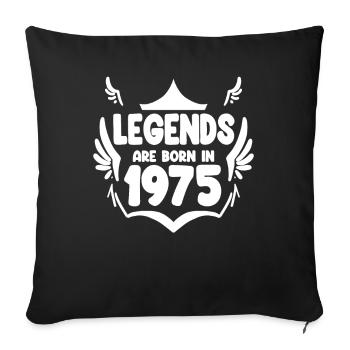 1975 - Né 1975 - Année de naissance 1975 - Housse de coussin décorative 45 x 45 cm - noir - Devant
