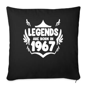 1967 - Né 1967 - Année de naissance 1967 - Housse de coussin décorative 45 x 45 cm - noir - Devant