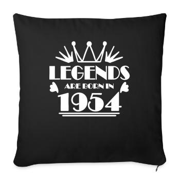1954 - Born 1954 - Sofa pillowcase 17,3'' x 17,3'' (45 x 45 cm) - black - Front